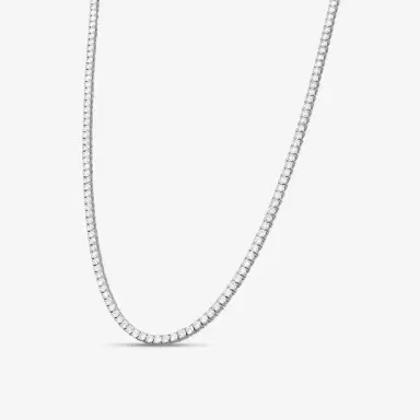 Ina Mar Ina Mar 14K White Gold 10.00 ctw Round Diamond 4-Prong Tennis Necklace N1197J-FW-1000F - 14K White Gold / by The Solist | Thumbnail 2