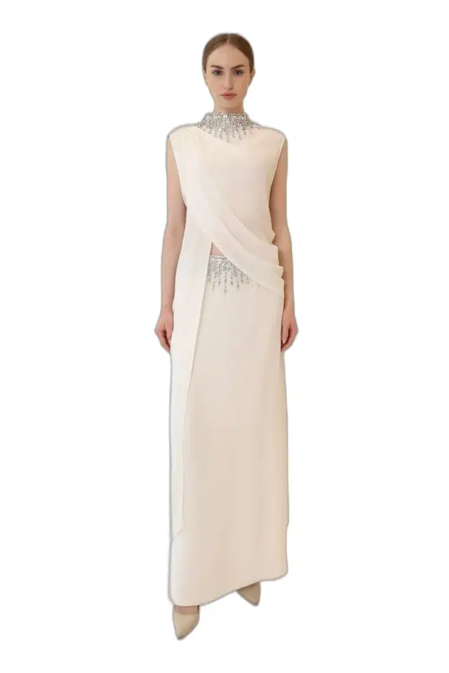 LAPOINTE Georgette Maxi Skirt With Embroidery