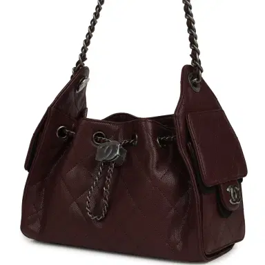 Chanel Chanel Mini 25 Hobo Bag Burgundy Caviar Aged Ruthenium Hardware | Thumbnail 5 Chanel Chanel Mini 25 Hobo Bag Burgundy Caviar Aged Ruthenium Hardware | Thumbnail 5