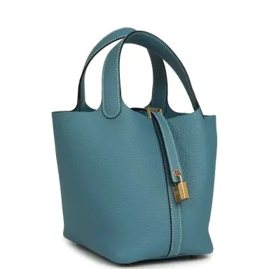 HERMÈS Hermes Picotin Lock 18 Blue Jean Clemence Gold Hardware | Thumbnail 2