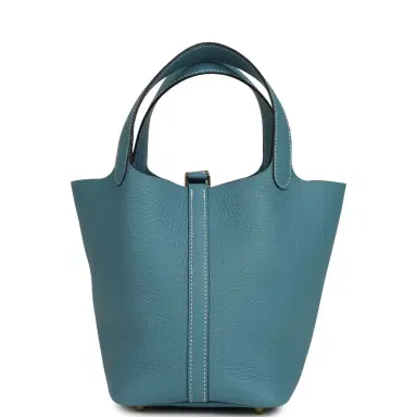 HERMÈS Hermes Picotin Lock 18 Blue Jean Clemence Gold Hardware | Thumbnail 4
