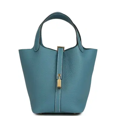 HERMÈS Hermes Picotin Lock 18 Blue Jean Clemence Gold Hardware | Thumbnail 1
