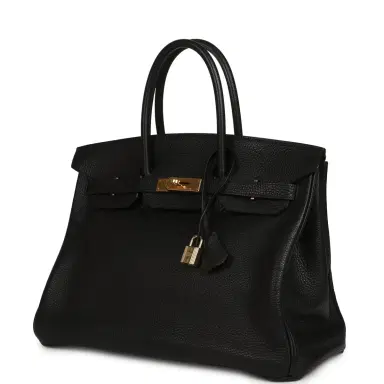 HERMÈS Vintage Hermes Birkin 35 Black Togo Gold Hardware | Thumbnail 5 HERMÈS Vintage Hermes Birkin 35 Black Togo Gold Hardware | Thumbnail 5