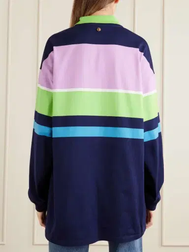 Versace Embroidered Striped Cotton-jersey Sweater | Thumbnail 4