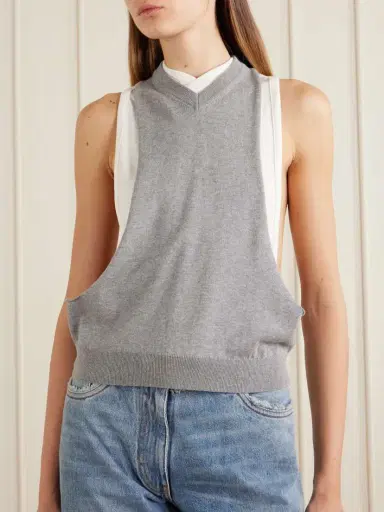 Versace Cut-out Knitted Cotton Vest | Thumbnail 3 Versace Cut-out Knitted Cotton Vest | Thumbnail 3