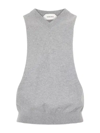 Versace Cut-out Knitted Cotton Vest | Thumbnail 1 Versace Cut-out Knitted Cotton Vest | Thumbnail 1