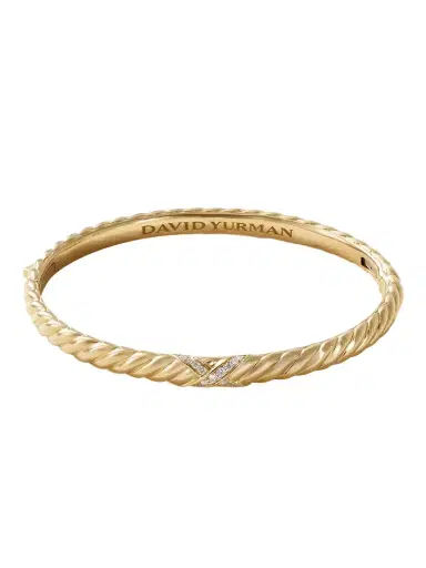 David Yurman Sculpted Cable 18-karat Gold Diamond Bangle | Thumbnail 1 David Yurman Sculpted Cable 18-karat Gold Diamond Bangle | Thumbnail 1