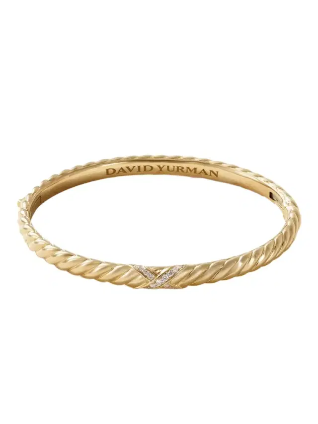 David Yurman culpted Cable 18-karat Gold Diamond Bangle