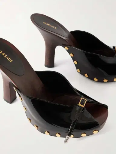 Versace Sassi Patent-leather Clogs | Thumbnail 5