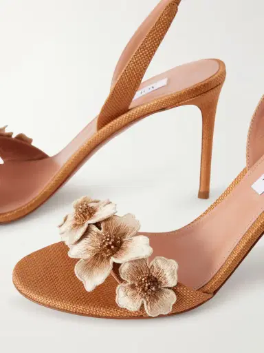 Aquazzura Passionflower 85 Embellished Raffia Slingback Sandals | Thumbnail 5 Aquazzura Passionflower 85 Embellished Raffia Slingback Sandals | Thumbnail 5