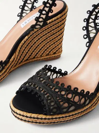 Aquazzura Kahlo 105 Raffia Espadrille Sandals | Thumbnail 5