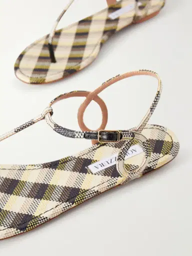 Aquazzura Almost Bare Checked Raffia Sandals | Thumbnail 5 Aquazzura Almost Bare Checked Raffia Sandals | Thumbnail 5