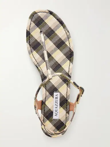 Aquazzura Almost Bare Checked Raffia Sandals | Thumbnail 6 Aquazzura Almost Bare Checked Raffia Sandals | Thumbnail 6