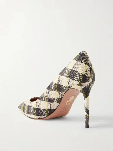 Aquazzura Purist 85 Checked Raffia Pumps | Thumbnail 3 Aquazzura Purist 85 Checked Raffia Pumps | Thumbnail 3