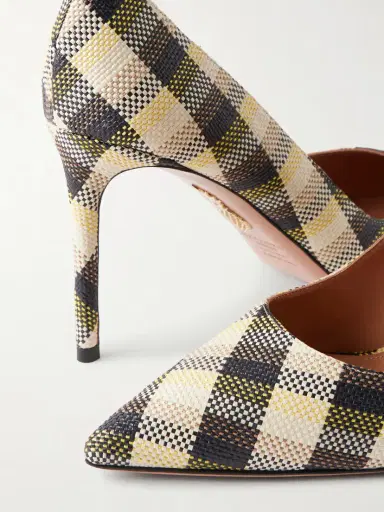 Aquazzura Purist 85 Checked Raffia Pumps | Thumbnail 5 Aquazzura Purist 85 Checked Raffia Pumps | Thumbnail 5