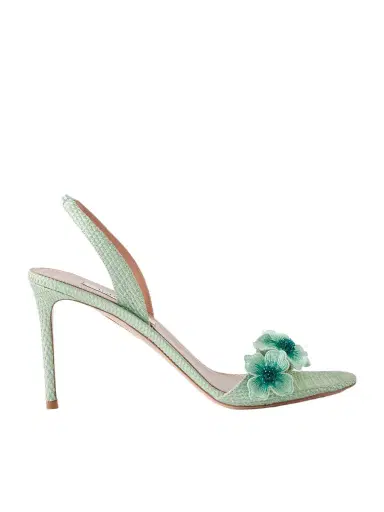 Aquazzura Passionflower 85 Embellished Raffia Slingback Sandals | Thumbnail 1 Aquazzura Passionflower 85 Embellished Raffia Slingback Sandals | Thumbnail 1