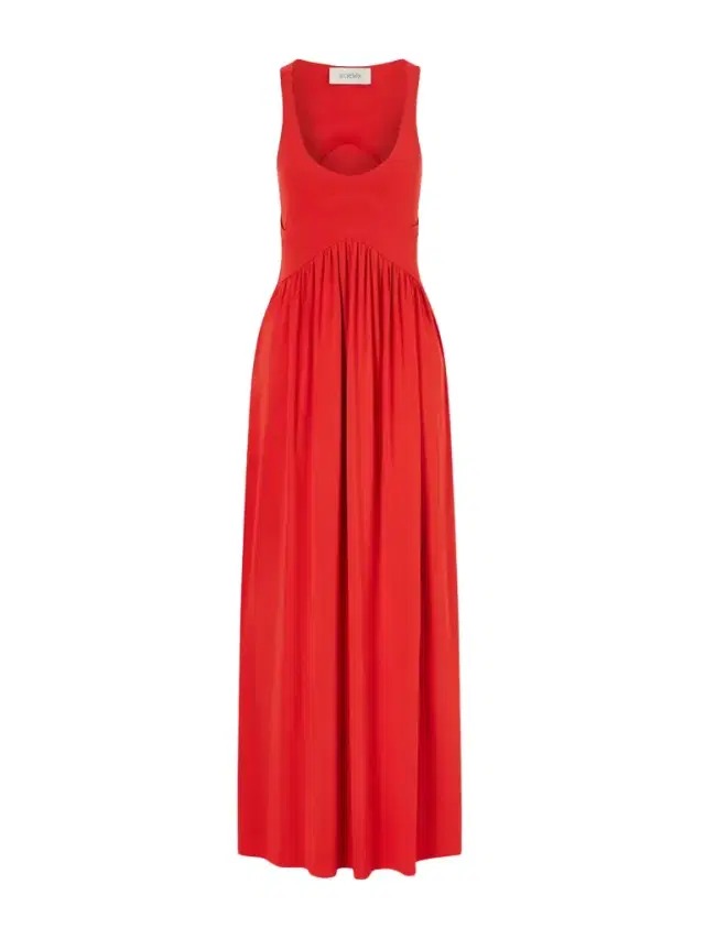 Gathered Jersey Maxi Dress