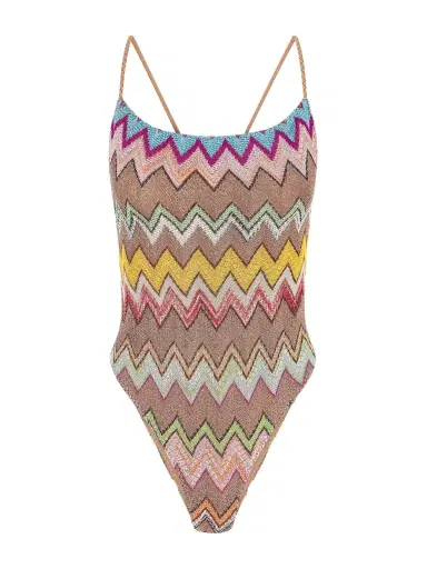 Missoni Mare Striped Metallic Crochet-knit Swimsuit | Thumbnail 1