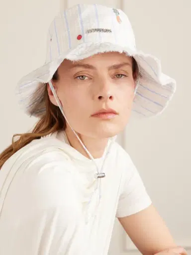 Jacquemus Le Bob Artichaut Printed Striped Cotton Sunhat | Thumbnail 2 Jacquemus Le Bob Artichaut Printed Striped Cotton Sunhat | Thumbnail 2