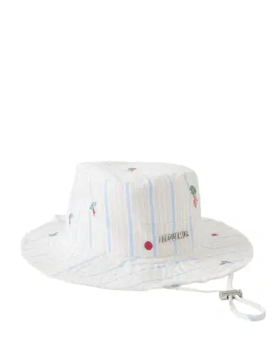 Jacquemus Le Bob Artichaut Printed Striped Cotton Sunhat | Thumbnail 1 Jacquemus Le Bob Artichaut Printed Striped Cotton Sunhat | Thumbnail 1