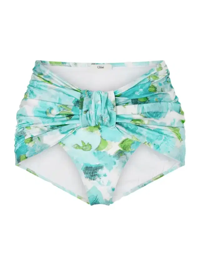 Ruched Floral-print Bikini Briefs
