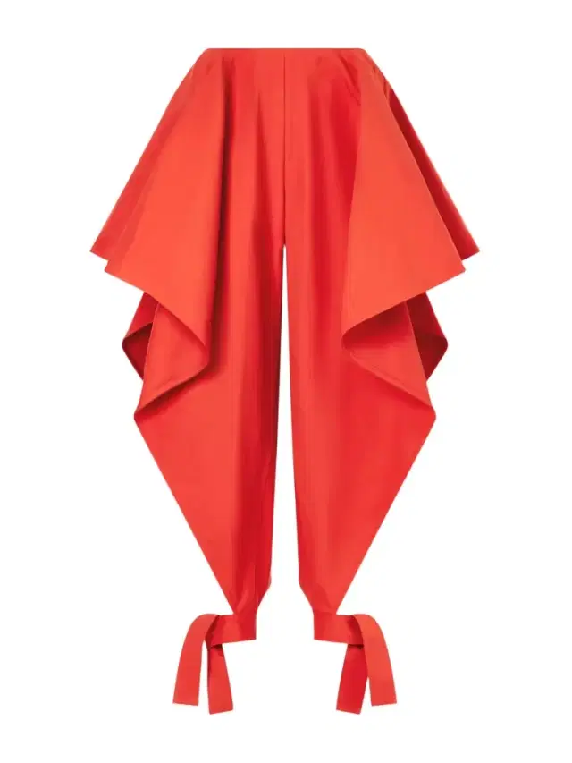 Alaïa Paneled Ruffled Cotton-gabardine Wide-leg Pants