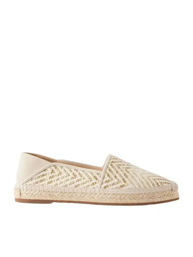 Espadra Suede-trimmed Woven Raffia Espadrilles