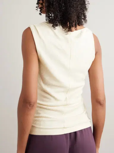 RÙADH Toga Draped Ribbed Organic Cotton And Modal-blend Top | Thumbnail 3