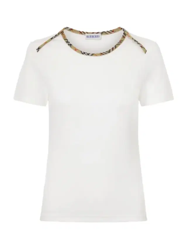 Stephanie Tartan-trimmed Stretch-cotton Jersey T-shirt Stephanie Tartan-trimmed Stretch-cotton Jersey T-shirt