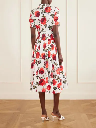 Carolina Herrera Floral-print Cotton-blend Poplin Midi Dress | Thumbnail 3 Carolina Herrera Floral-print Cotton-blend Poplin Midi Dress | Thumbnail 3