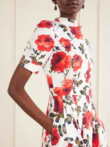 Carolina Herrera Floral-print Cotton-blend Poplin Midi Dress | Thumbnail 4 Carolina Herrera Floral-print Cotton-blend Poplin Midi Dress | Thumbnail 4