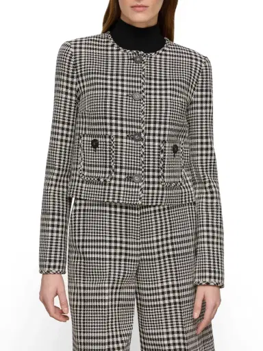 LAFAYETTE 148 Grid Plaid Corded Cotton Patch Pocket Cropped Jacket | Thumbnail 3 LAFAYETTE 148 Grid Plaid Corded Cotton Patch Pocket Cropped Jacket | Thumbnail 3