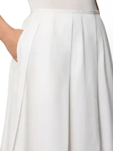 LAFAYETTE 148 Inverted Pleat Cotton Maxi Skirt | Thumbnail 4 LAFAYETTE 148 Inverted Pleat Cotton Maxi Skirt | Thumbnail 4