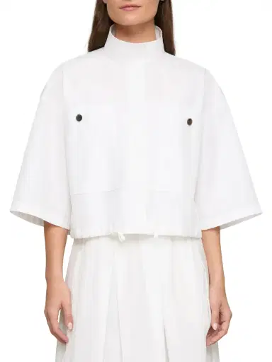 LAFAYETTE 148 Short-Sleeve Oversized Cotton Shirt Jacket | Thumbnail 3 LAFAYETTE 148 Short-Sleeve Oversized Cotton Shirt Jacket | Thumbnail 3