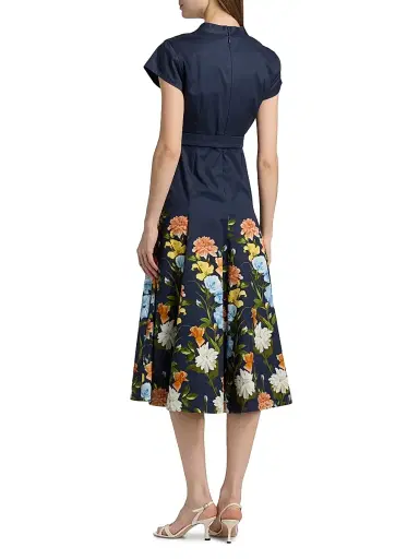 SACHIN & BABI Women's Ganika Floral Cotton Midi-Dress - Navy Wildflowers Degrade - Size 6 | Thumbnail 5 SACHIN & BABI Women's Ganika Floral Cotton Midi-Dress - Navy Wildflowers Degrade - Size 6 | Thumbnail 5
