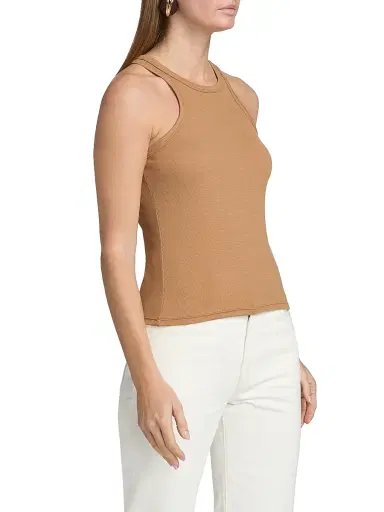 A.L.C. Women's Dean Stretch-Jersey Crewneck Tank Top - Toffee - Size Large | Thumbnail 4