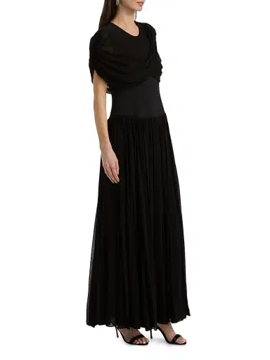 Simkhai Women's Nancie Draped Jersey Gown - Black - Size 0 | Thumbnail 4 Simkhai Women's Nancie Draped Jersey Gown - Black - Size 0 | Thumbnail 4