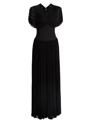 Simkhai Women's Nancie Draped Jersey Gown - Black - Size 0 | Thumbnail 1 Simkhai Women's Nancie Draped Jersey Gown - Black - Size 0 | Thumbnail 1