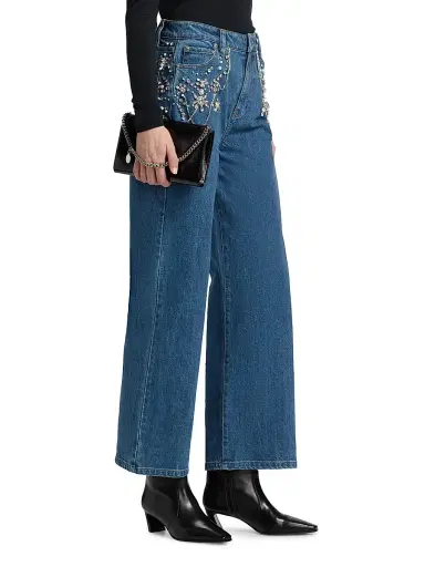 Simkhai Women's Jude Embellished Wide-Leg Jeans - Solana - Size 24 | Thumbnail 4 Simkhai Women's Jude Embellished Wide-Leg Jeans - Solana - Size 24 | Thumbnail 4