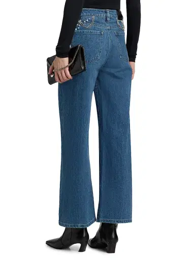 Simkhai Women's Jude Embellished Wide-Leg Jeans - Solana - Size 24 | Thumbnail 5 Simkhai Women's Jude Embellished Wide-Leg Jeans - Solana - Size 24 | Thumbnail 5