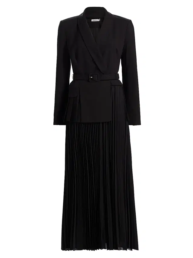 Women's Alexandra Belted Blazer Midi-Dress - Black