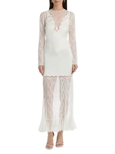 Simkhai Women's Alicia Lace Midi-Dress - Ivory - Size 8 | Thumbnail 3