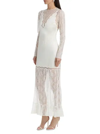 Simkhai Women's Alicia Lace Midi-Dress - Ivory - Size 8 | Thumbnail 4