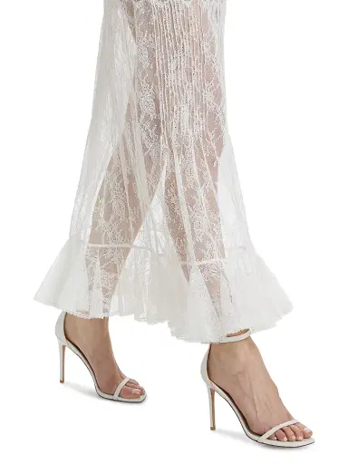 Simkhai Women's Alicia Lace Midi-Dress - Ivory - Size 8 | Thumbnail 6