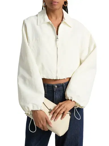 Simkhai Women's Colsen Drawcord Crop Jacket | Thumbnail 3
