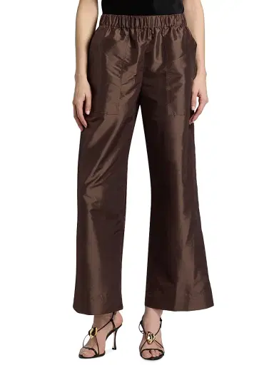 SIMKHAI Women's Arden Wide-Leg Pants - Chocolate | Thumbnail 3