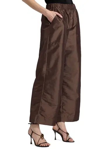 SIMKHAI Women's Arden Wide-Leg Pants - Chocolate | Thumbnail 4