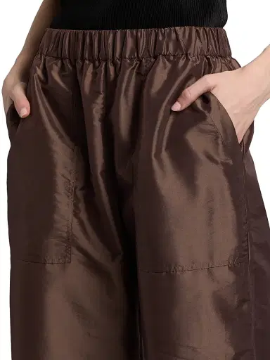 SIMKHAI Women's Arden Wide-Leg Pants - Chocolate | Thumbnail 6