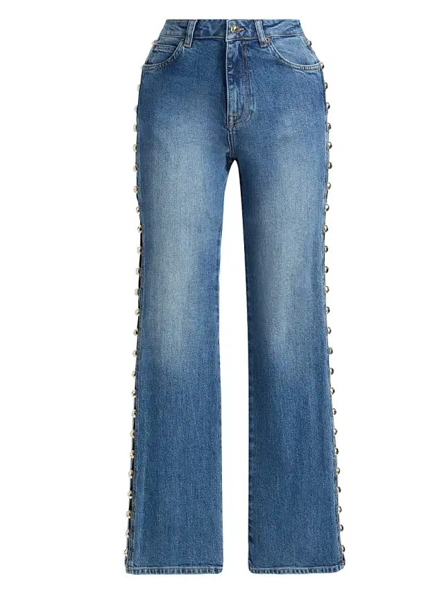 Women's Amelia Beaded High-Rise Jeans - Salton