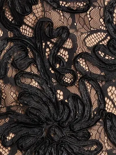 Sho by Tadashi Shoji Women's Lace V-neck Column Gown - Black Beige | Thumbnail 7